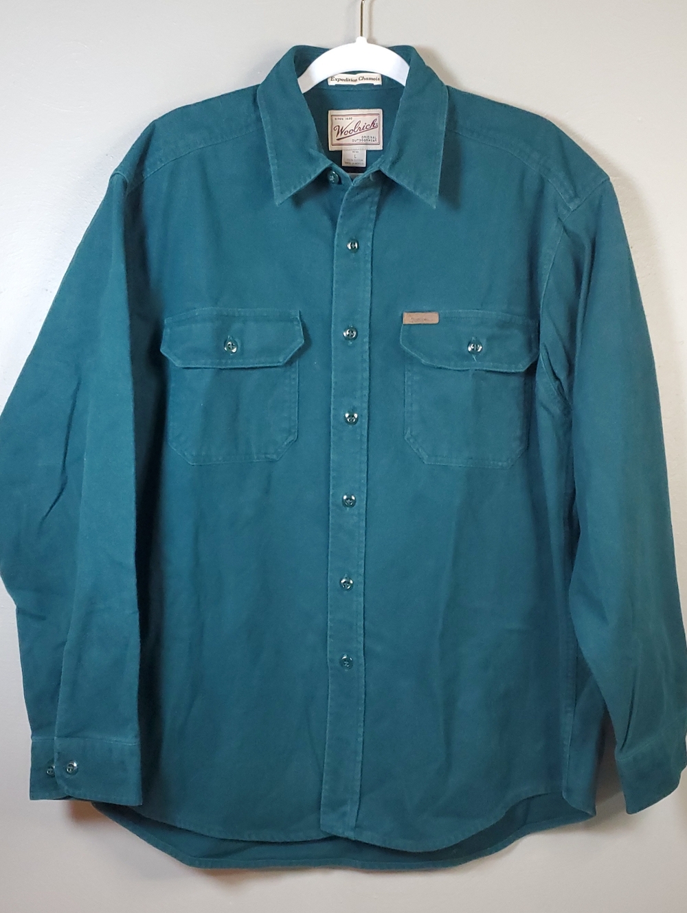 Woolrich Men's Teal Button-Front Casual Work Shirt